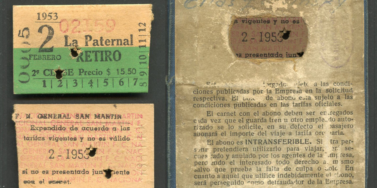 El carnet abono mensual ferroviario de La Paternal perteneciente a Elías (León) Lewinsky. A 70 años de la emisión de su último boleto