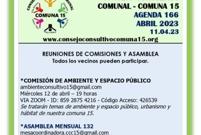 Actividades del Consejo Consultivo Comunal de la Comuna 15- Abril 2023