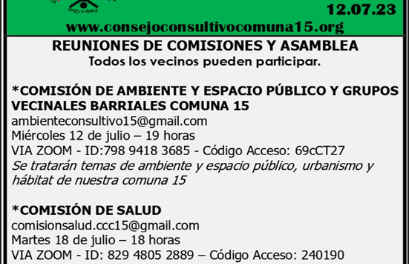 Agenda 171 del Consejo Consultivo Comunal de la Comuna 15