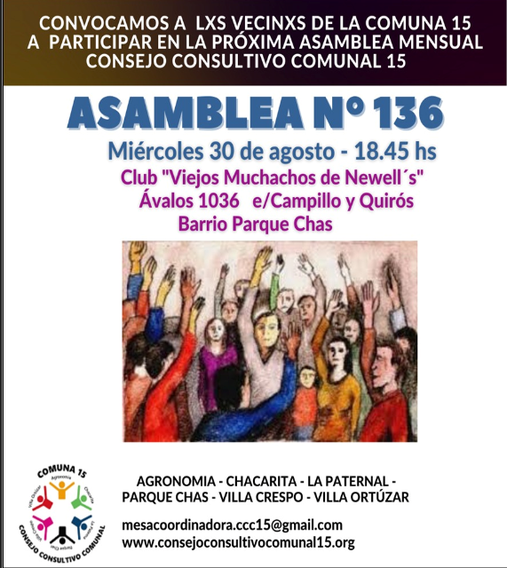 Asamblea 136 del Consejo Consultivo Comunal de la Comuna 15