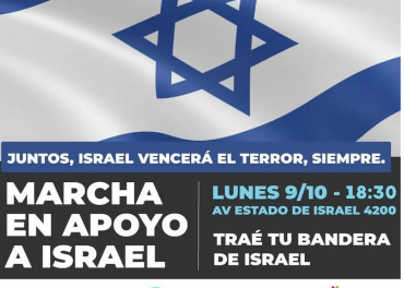 Villa Crespo: Organizaciones judías marchan en apoyo a Israel tras ataques de Hamás