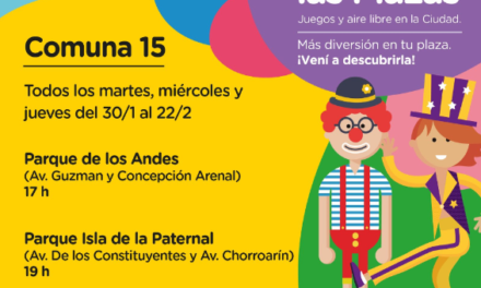 Comuna 15: El programa “Vamos las Plazas” se mudó a Chacarita y La Paternal hasta el 22 de febrero