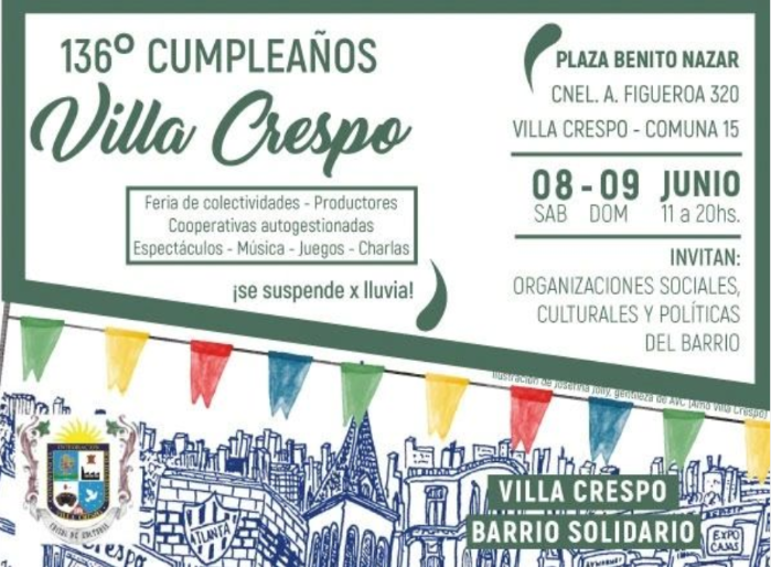 Villa Crespo celebra su 136° aniversario