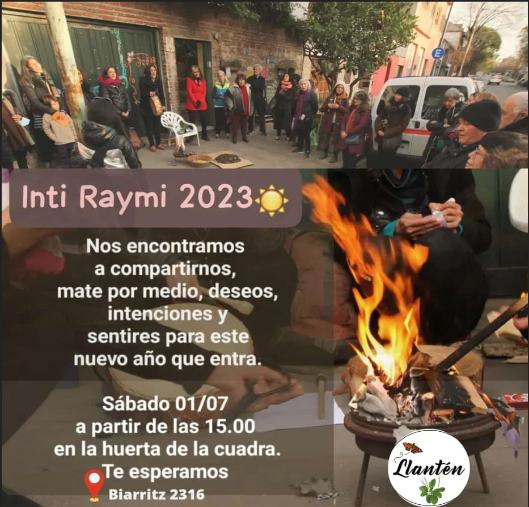 La Asociación Civil Llantén convoca a su festejo de Inti Raymi 2023