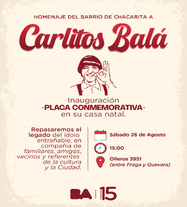 Homenaje del barrio de Chacarita a Carlitos Balá