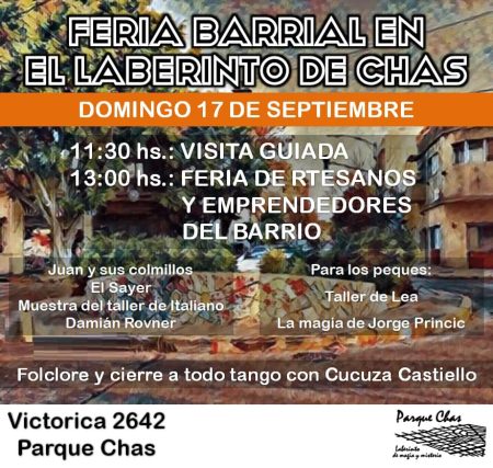 Feria de artesanos y emprendedores en el “Laberinto de Chas”