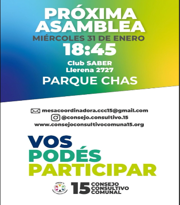 Asamblea 141 del Consejo Consultivo Comunal de la Comuna 15