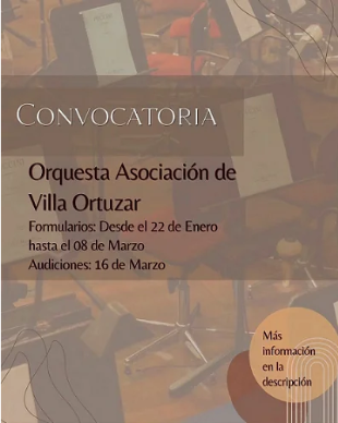 La Asociación de Fomento de Villa Ortúzar lanzó convocatoria para formar parte de su orquesta