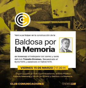 Baldosa por la Memoria en el Club Comunicaciones