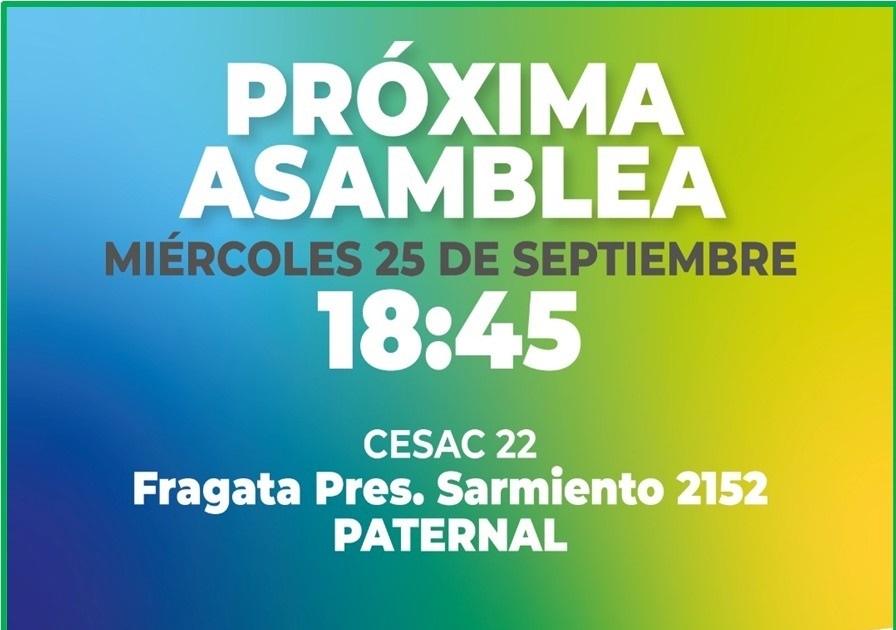 Próxima asamblea del Consejo Consultivo Comunal de la Comuna 15